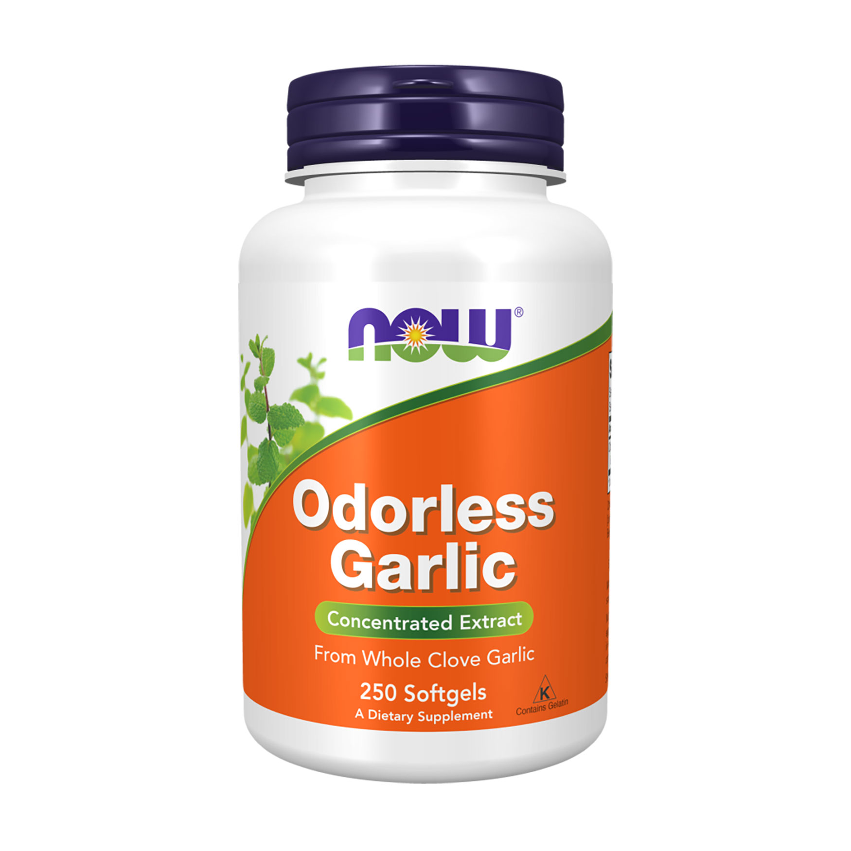 Екстракт часнику NOW Foods Odorless Garlic без запаху, концентрований, 250 капсул