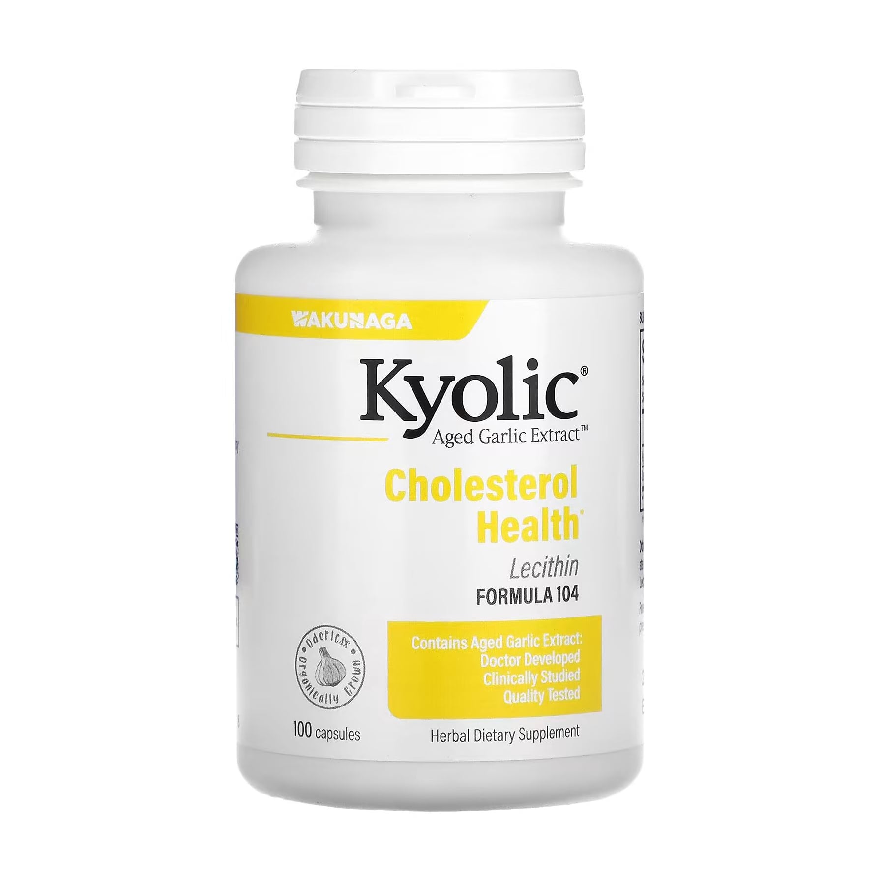 Екстракт часнику з лецитином Kyolic Aged Garlic Extract with Lecithin Зниження рівню холестерину, 100 капсул